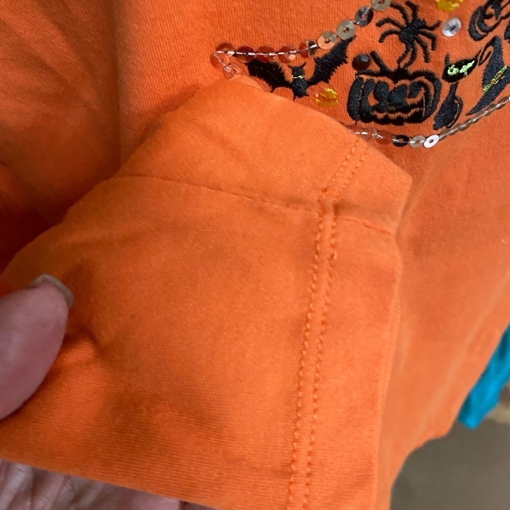 Nouveaux size 1X Halloween witches hat pumpkin holiday orange and‎ black - Picture 4 of 8